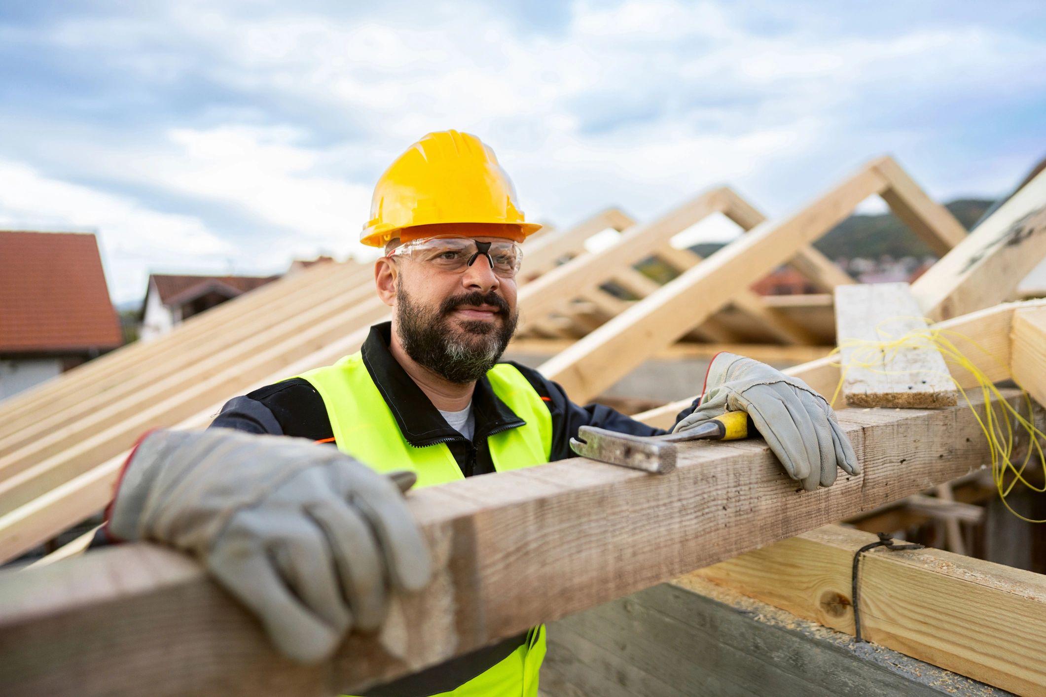Contractor working on a construction site